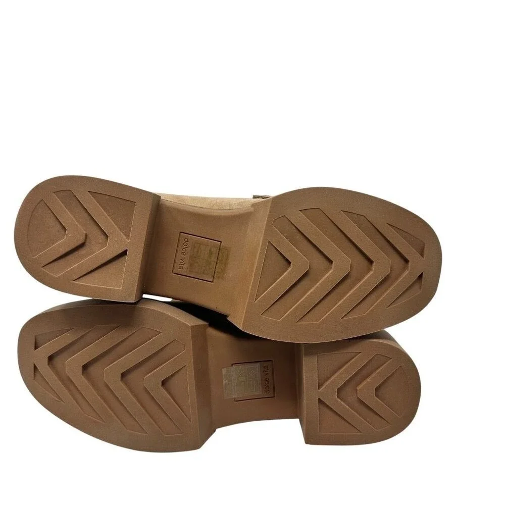 Dolce Vita Shalan Curb Link Loafer‎ - Toffee Suede - Women's size 8.5